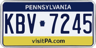 PA license plate KBV7245
