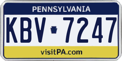 PA license plate KBV7247