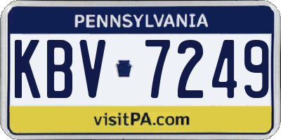 PA license plate KBV7249