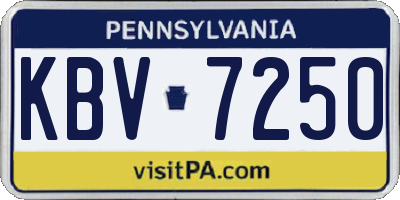 PA license plate KBV7250