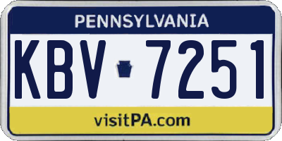 PA license plate KBV7251