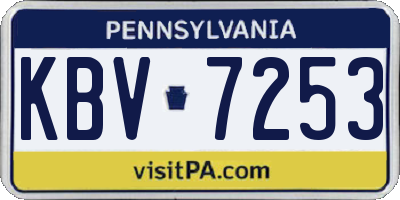 PA license plate KBV7253