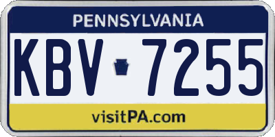 PA license plate KBV7255