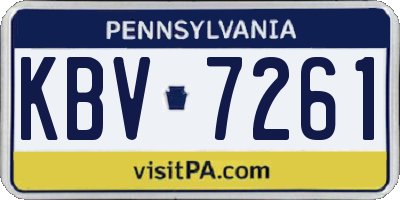 PA license plate KBV7261