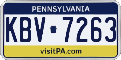 PA license plate KBV7263
