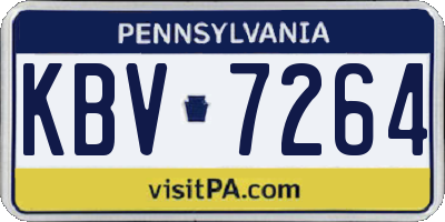 PA license plate KBV7264