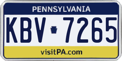 PA license plate KBV7265