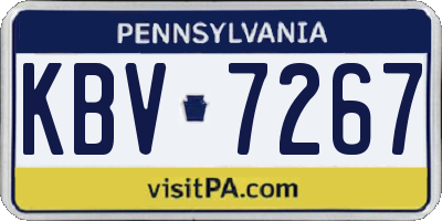 PA license plate KBV7267