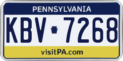PA license plate KBV7268