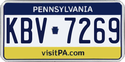 PA license plate KBV7269