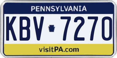 PA license plate KBV7270