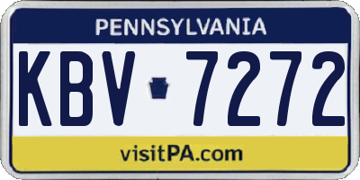 PA license plate KBV7272