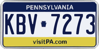 PA license plate KBV7273