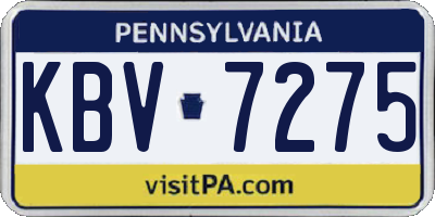 PA license plate KBV7275