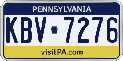 PA license plate KBV7276