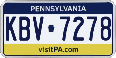 PA license plate KBV7278