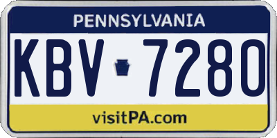 PA license plate KBV7280