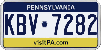 PA license plate KBV7282