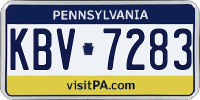 PA license plate KBV7283