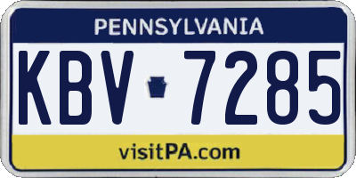 PA license plate KBV7285