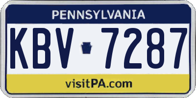 PA license plate KBV7287
