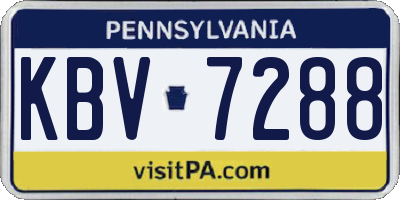 PA license plate KBV7288