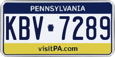 PA license plate KBV7289