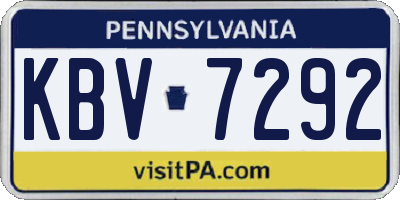 PA license plate KBV7292