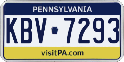 PA license plate KBV7293