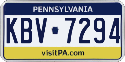 PA license plate KBV7294