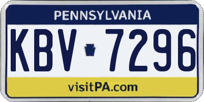 PA license plate KBV7296