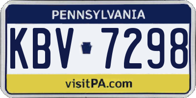 PA license plate KBV7298