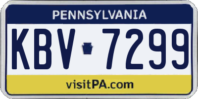 PA license plate KBV7299