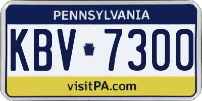 PA license plate KBV7300