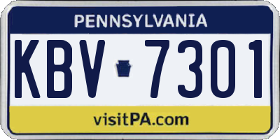 PA license plate KBV7301