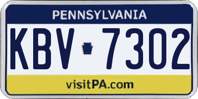 PA license plate KBV7302