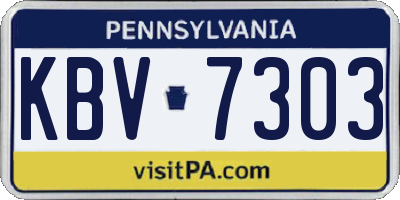 PA license plate KBV7303