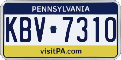 PA license plate KBV7310