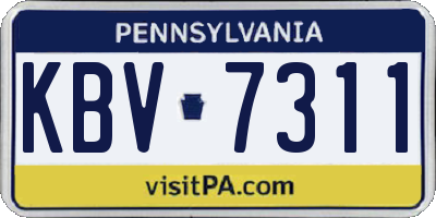 PA license plate KBV7311