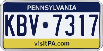 PA license plate KBV7317