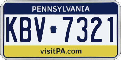 PA license plate KBV7321