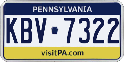 PA license plate KBV7322