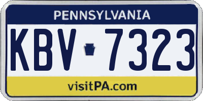 PA license plate KBV7323