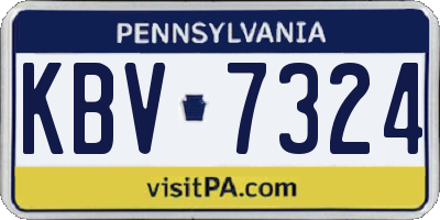 PA license plate KBV7324