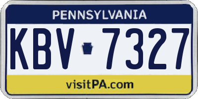 PA license plate KBV7327