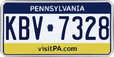 PA license plate KBV7328