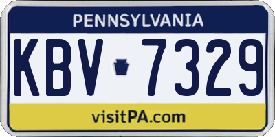PA license plate KBV7329