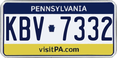 PA license plate KBV7332