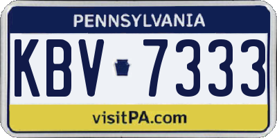 PA license plate KBV7333