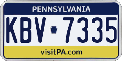 PA license plate KBV7335